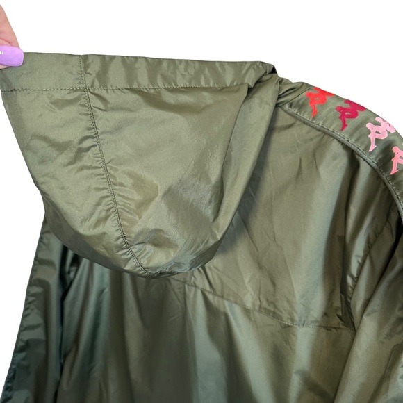 Kappa Mens Hooded Banda Dawson Windbreaker Jacket Green Pink Sz Medium - Picture 9 of 16